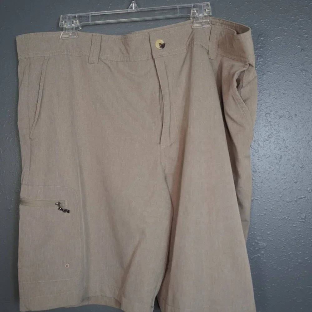 Magellan Outdoor Mens Khaki And Black Bundle (2) Fishing Cargo Shorts Size 42